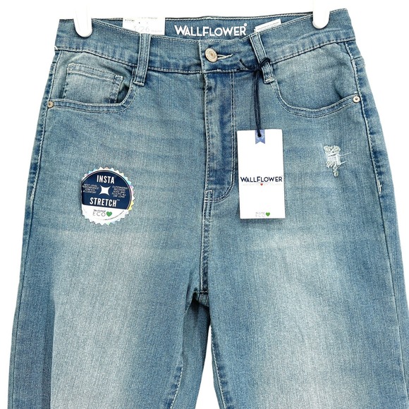 Wallflower Denim - Wallflower Women's Mom Ankle Jeans Size 26 Raw Hem High Rise Stretch Blue NWT
